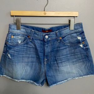 7 For All Mankind High Rise Denim Shorts 30 NWT